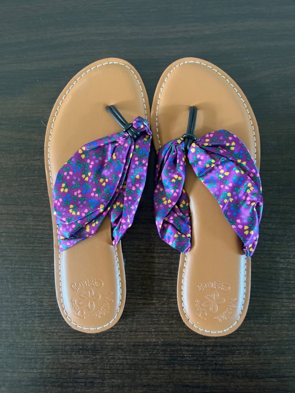 Matilda Jane Womens Size 7 Toes In The Sand Sandals Floral Fabric Knot